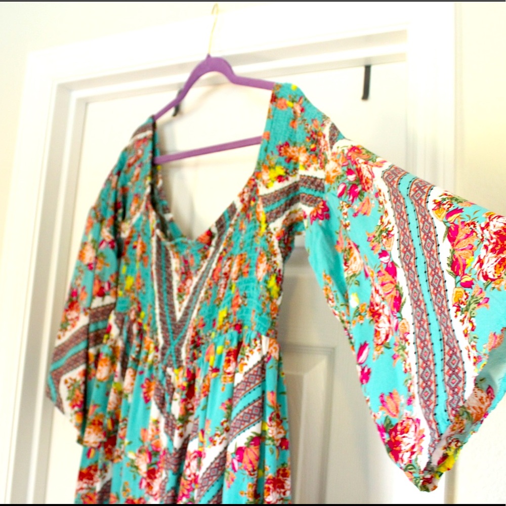 Torrid Smocked Off The Shoulder Maxi Dress